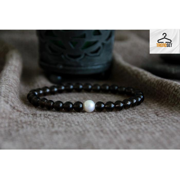 🖤 Black Beads Bracelet – Adjustable Unisex Wristband for Men & Women